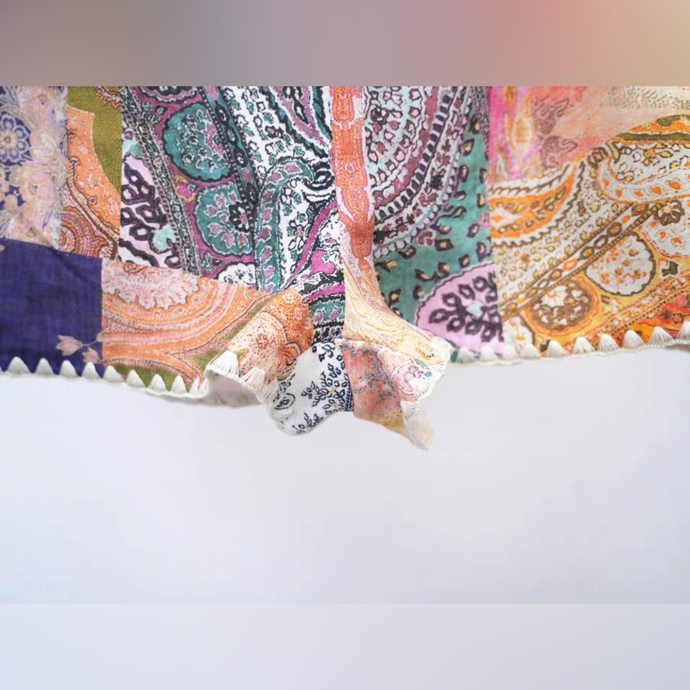 Zimmermann Anneke Patch Printed Tassel Embellished Shorts with Belt NWOT - Picture 9 of 13